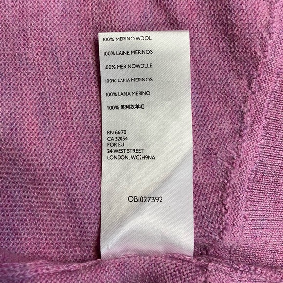 NWOT Anthropologie Araminta 100% Merino Wool V Neck Oversized Purple Pink - Picture 6 of 6